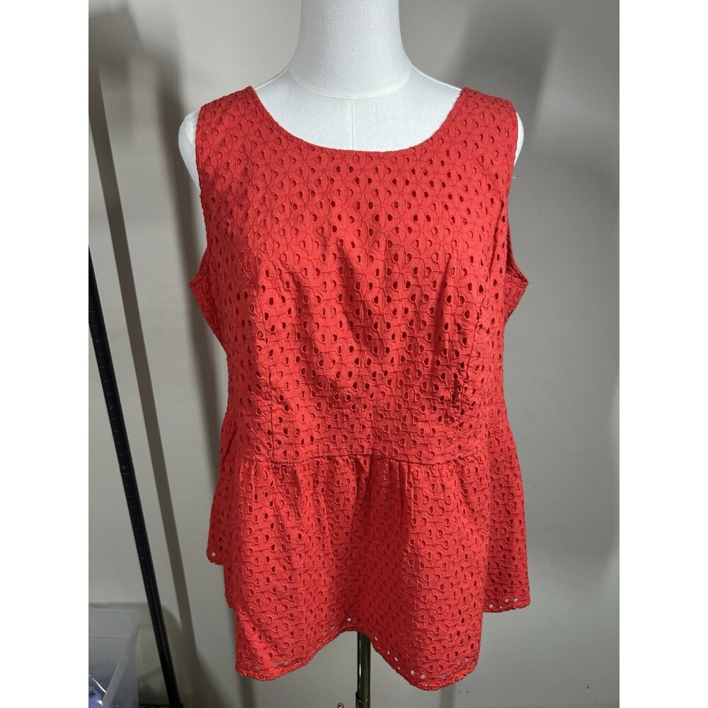 Lane Bryant Womens Pullover Size 14 Red Elastic at Waist NEW RETAIL 49,99 073